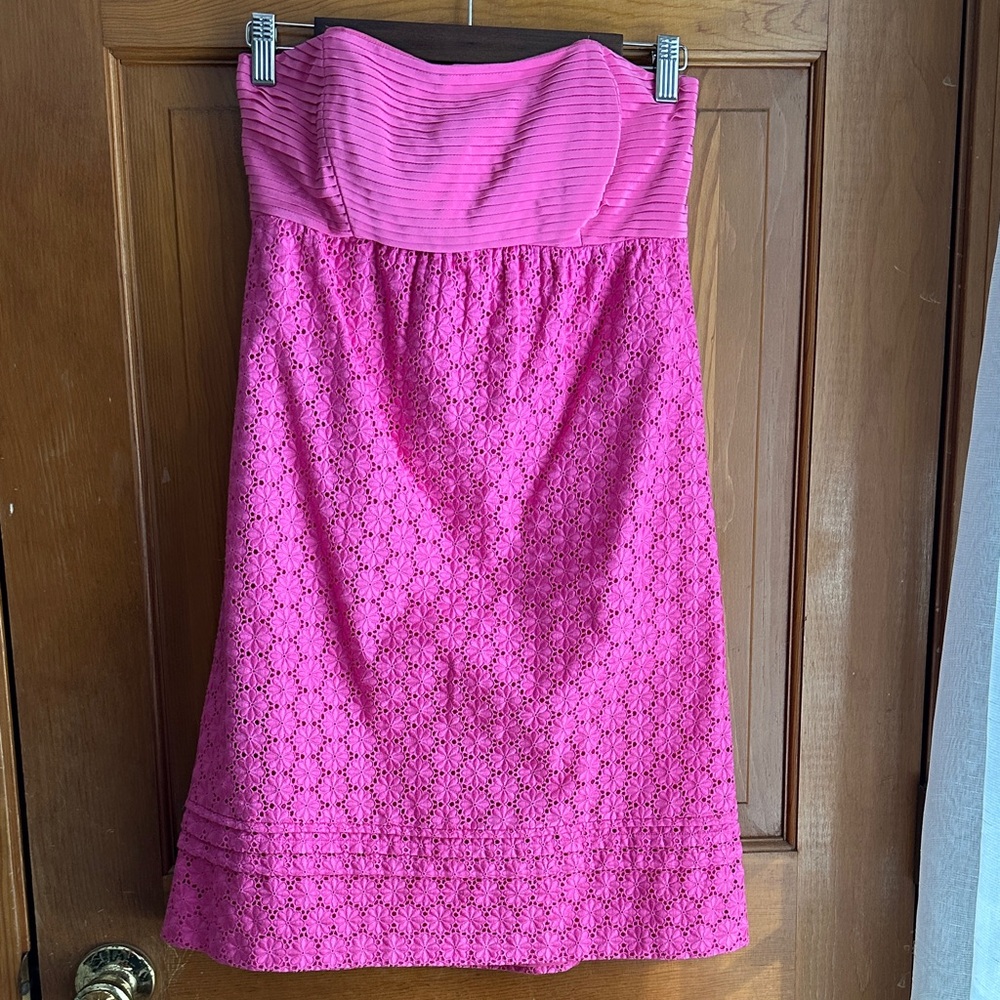 Shoshanna Vibrant Pink Strapless A-Line Mini Dress